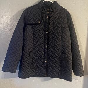 NWT Liz Claiborne Women's Quilted Jacket Black Sz XL Cottagecore Feminine Retro
